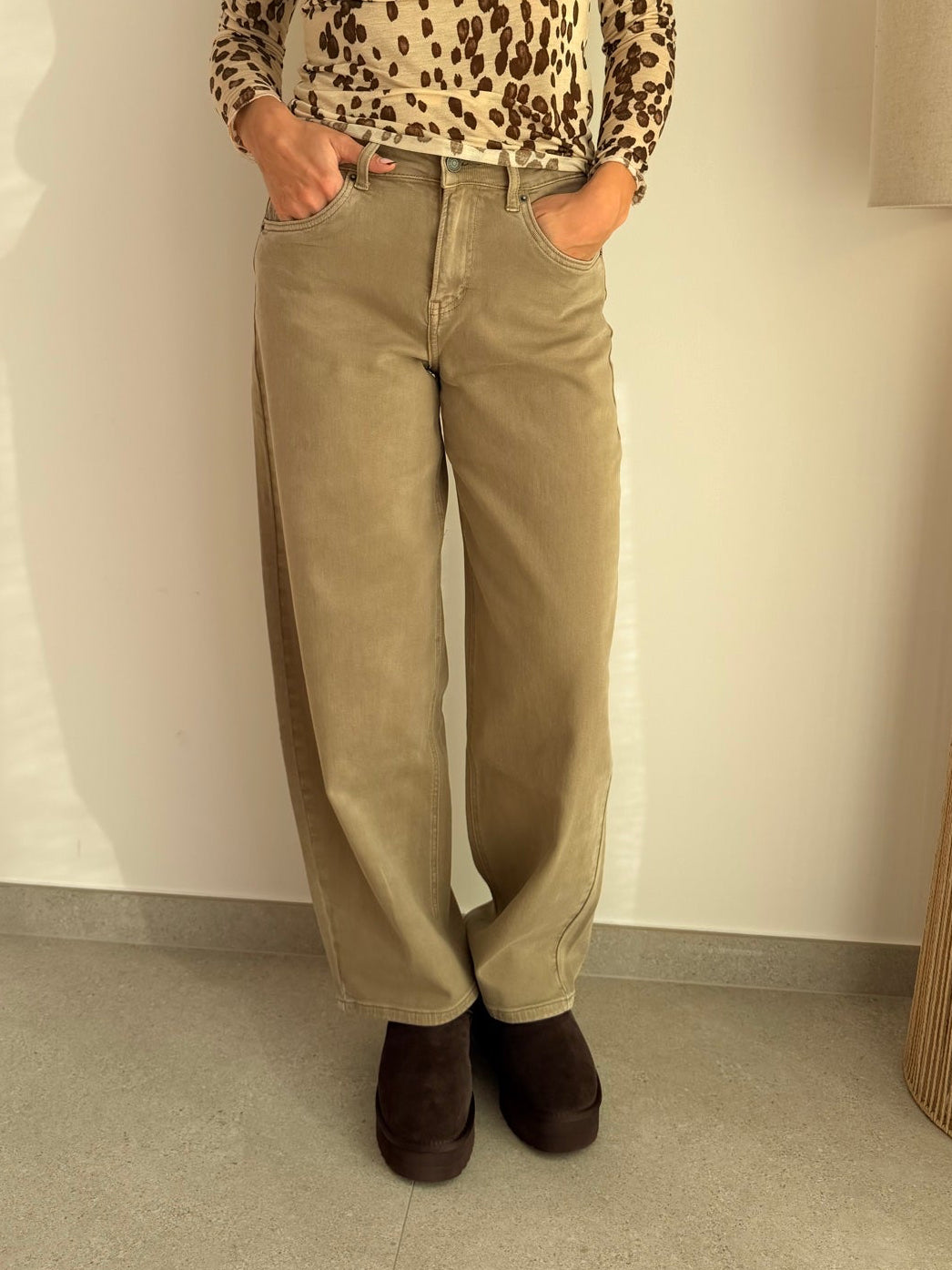 Jeans ballon taupe
