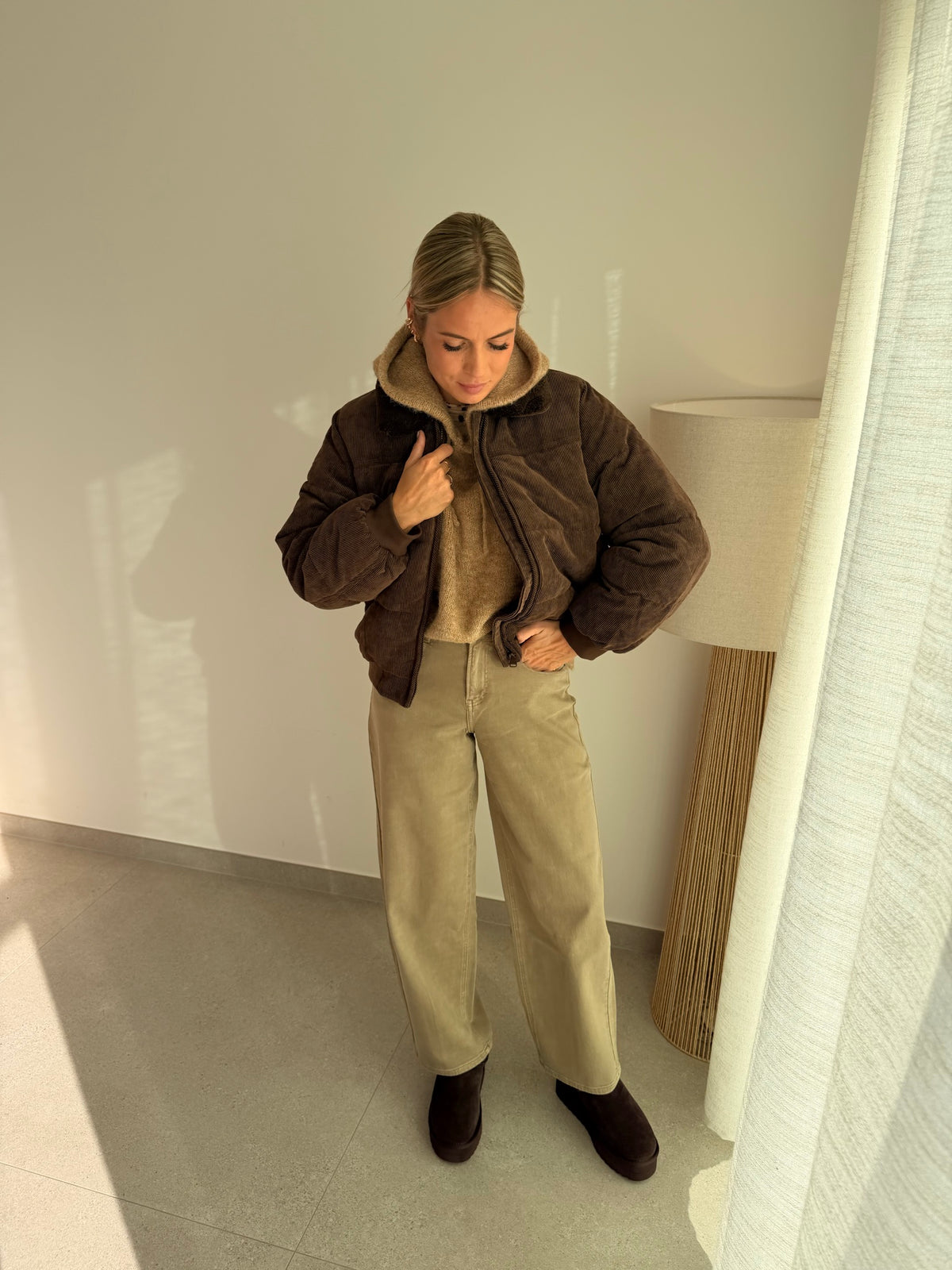 Jeans ballon taupe