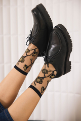 Chaussettes blomst dorée
