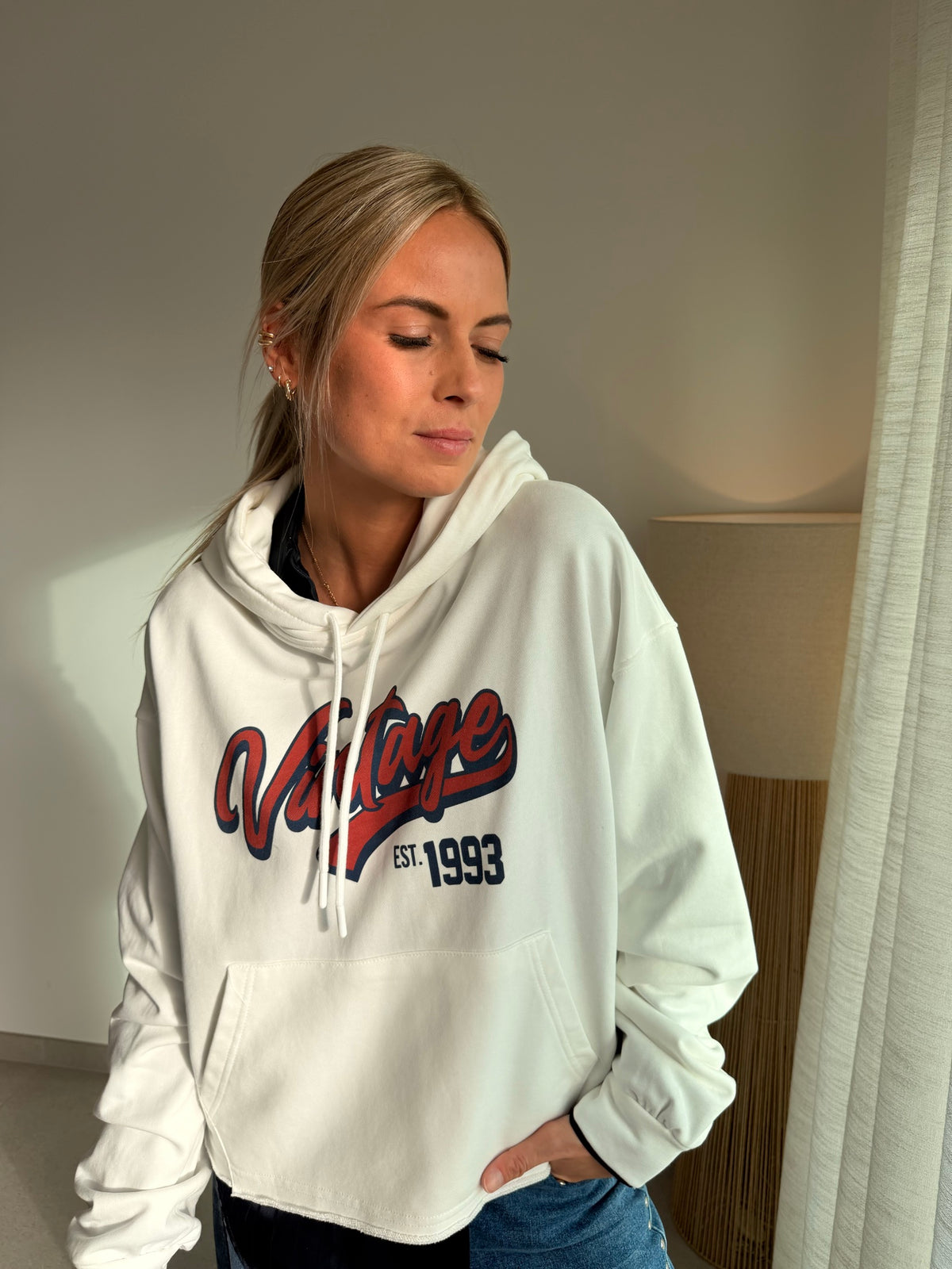 Pull vintage blanc