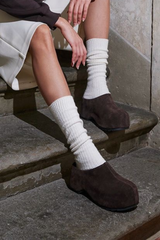 Colors of california Cow suede clog choco