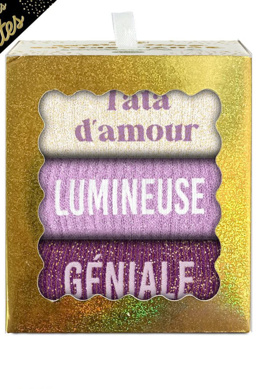 Coffret chaussettes à paillettes tata