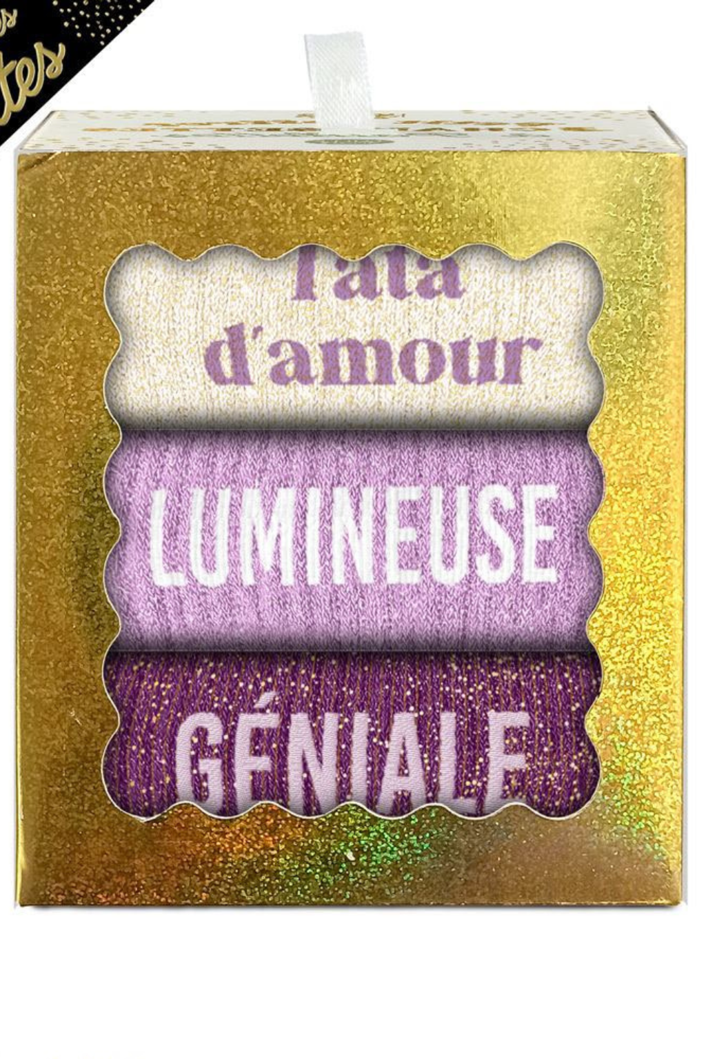 Coffret chaussettes à paillettes tata