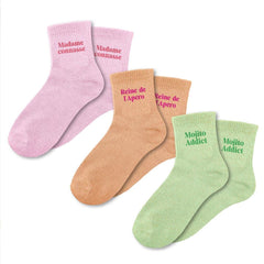 Coffret de chaussettes à paillettes humoristiques