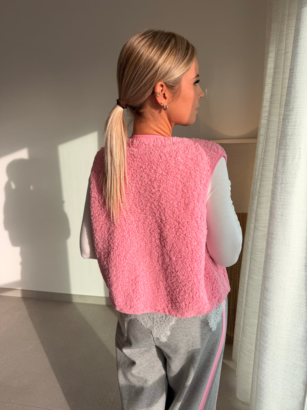 Gilet sans manches rose