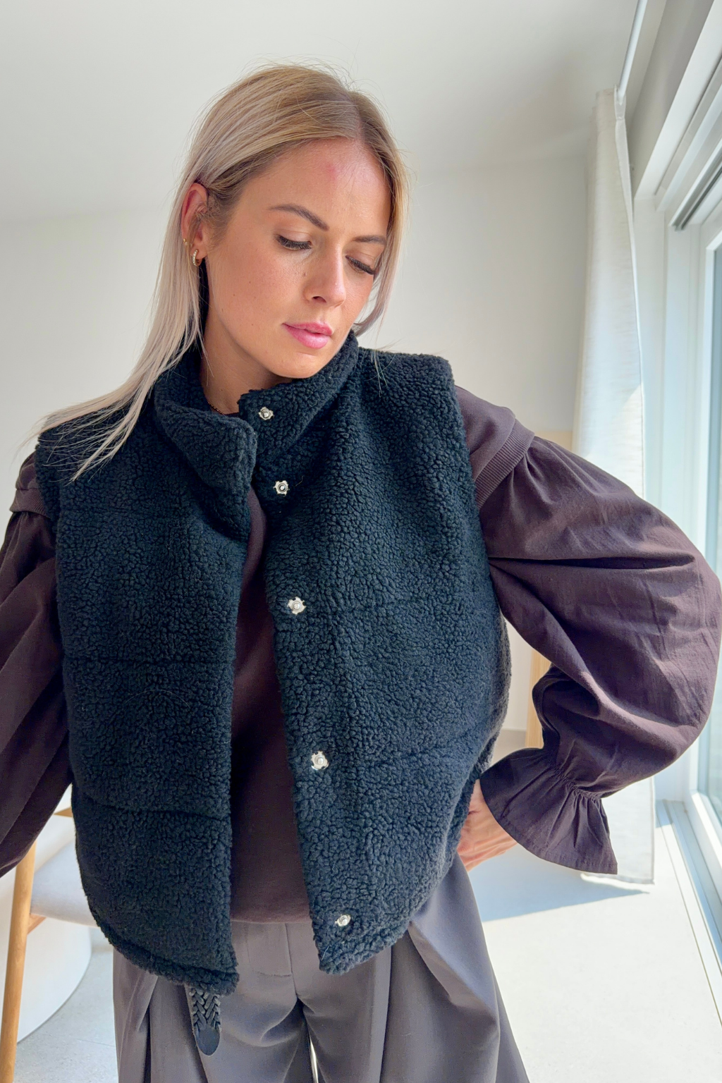 Veste Sandra teddy noir