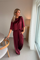 Pantalon bordeaux fluide
