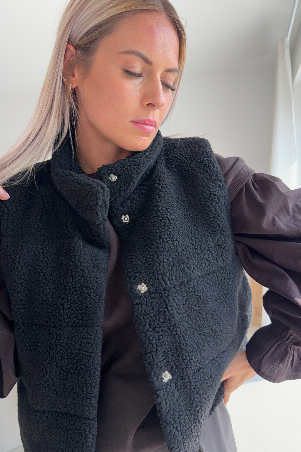 Veste Sandra teddy noir