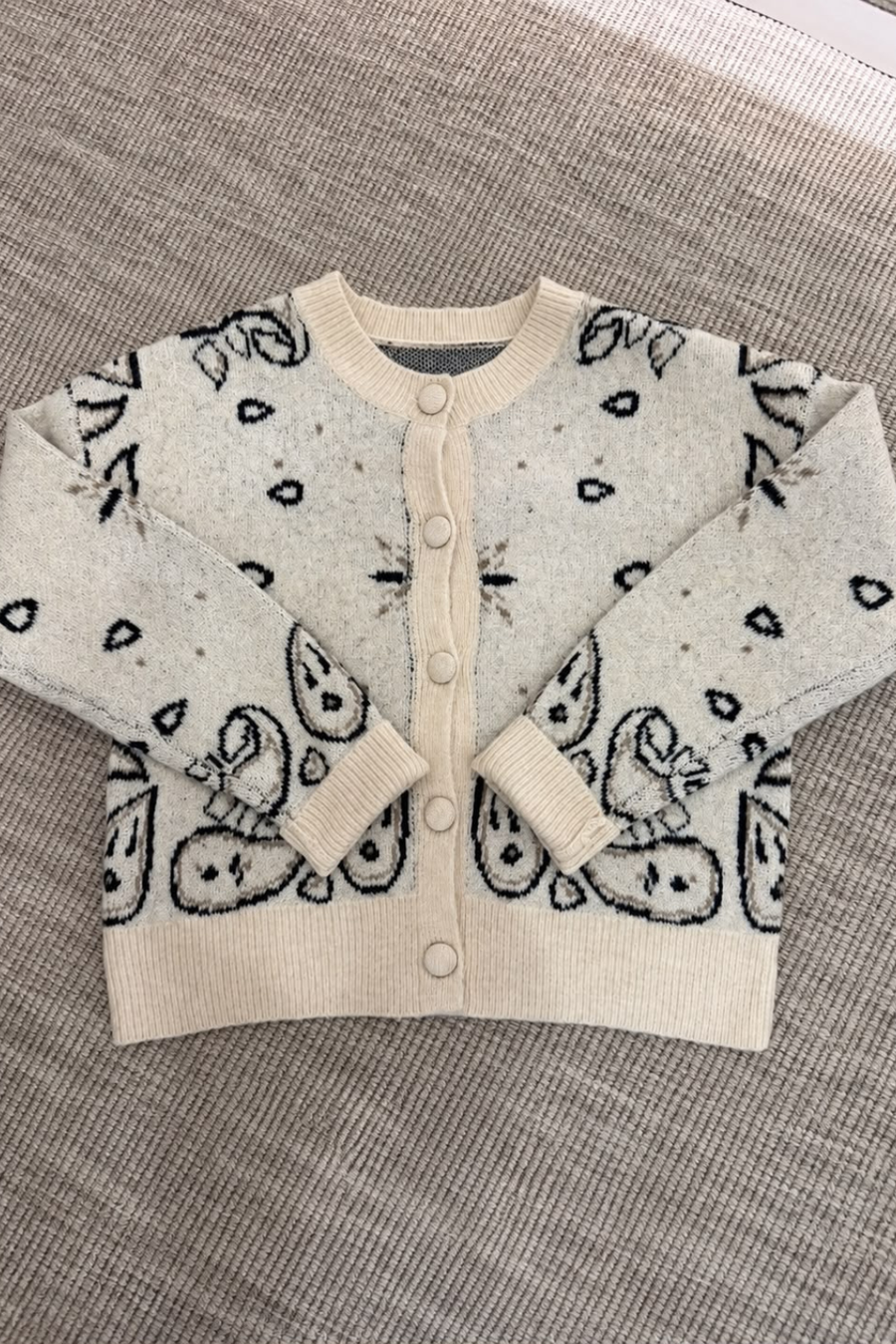 Gilet bandana beige à boutons