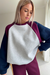 Sweat Bordeaux et marine