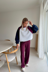 Sweat Bordeaux et marine