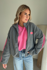 Polaire gris-rose