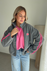Polaire gris-rose