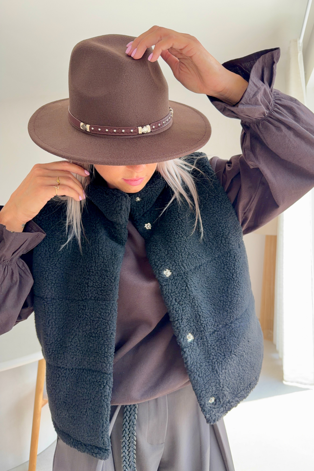 Veste Sandra teddy noir