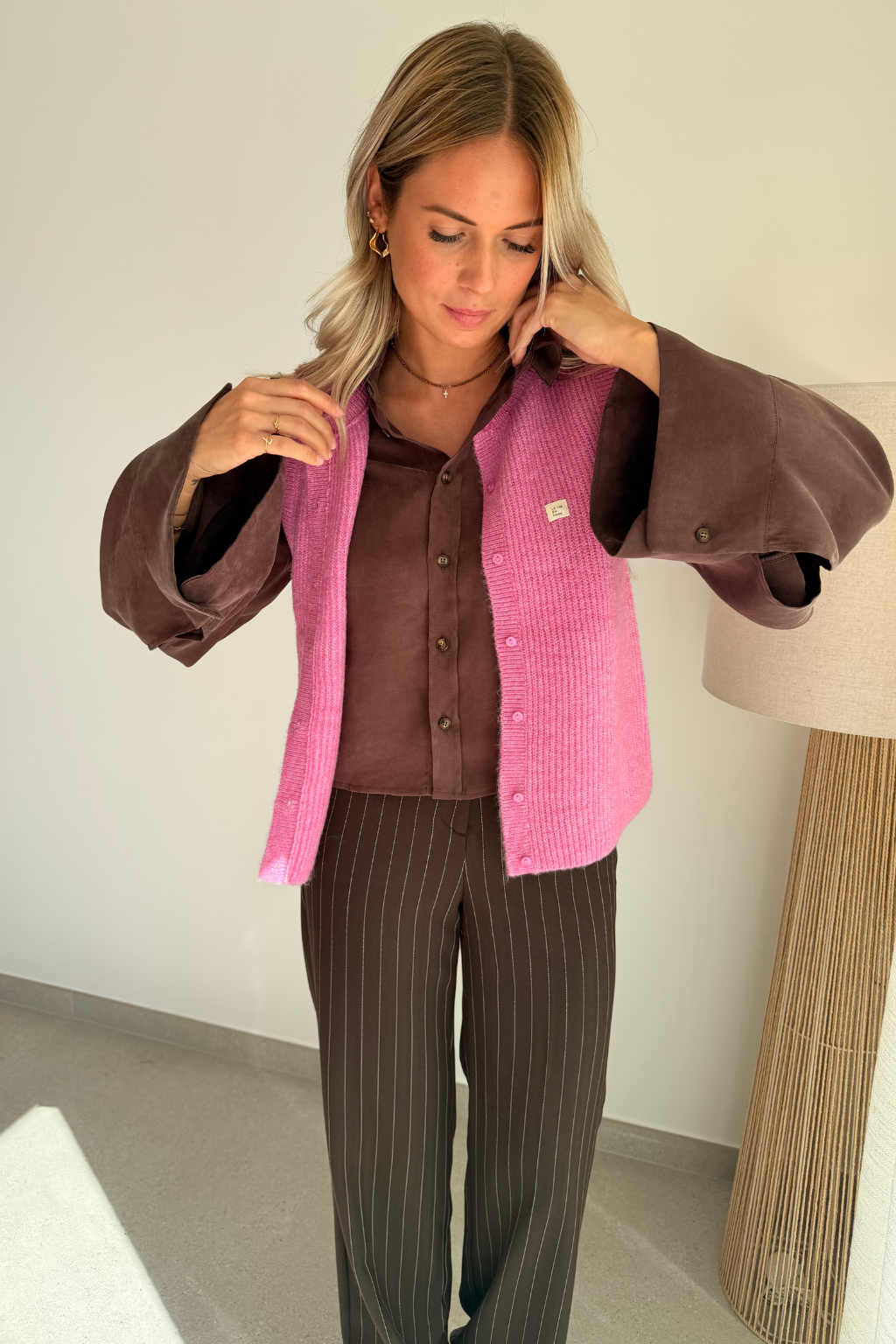 Gilet sans manche vigga rose