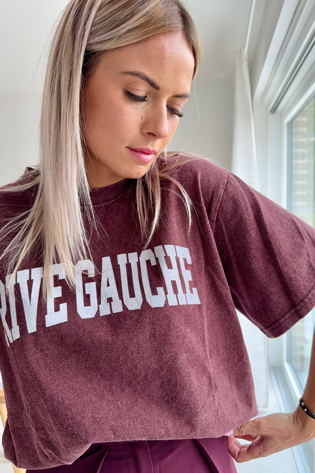 T-shirt rive gauche bordeaux