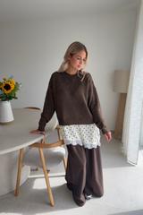 Pull choco à dentelle
