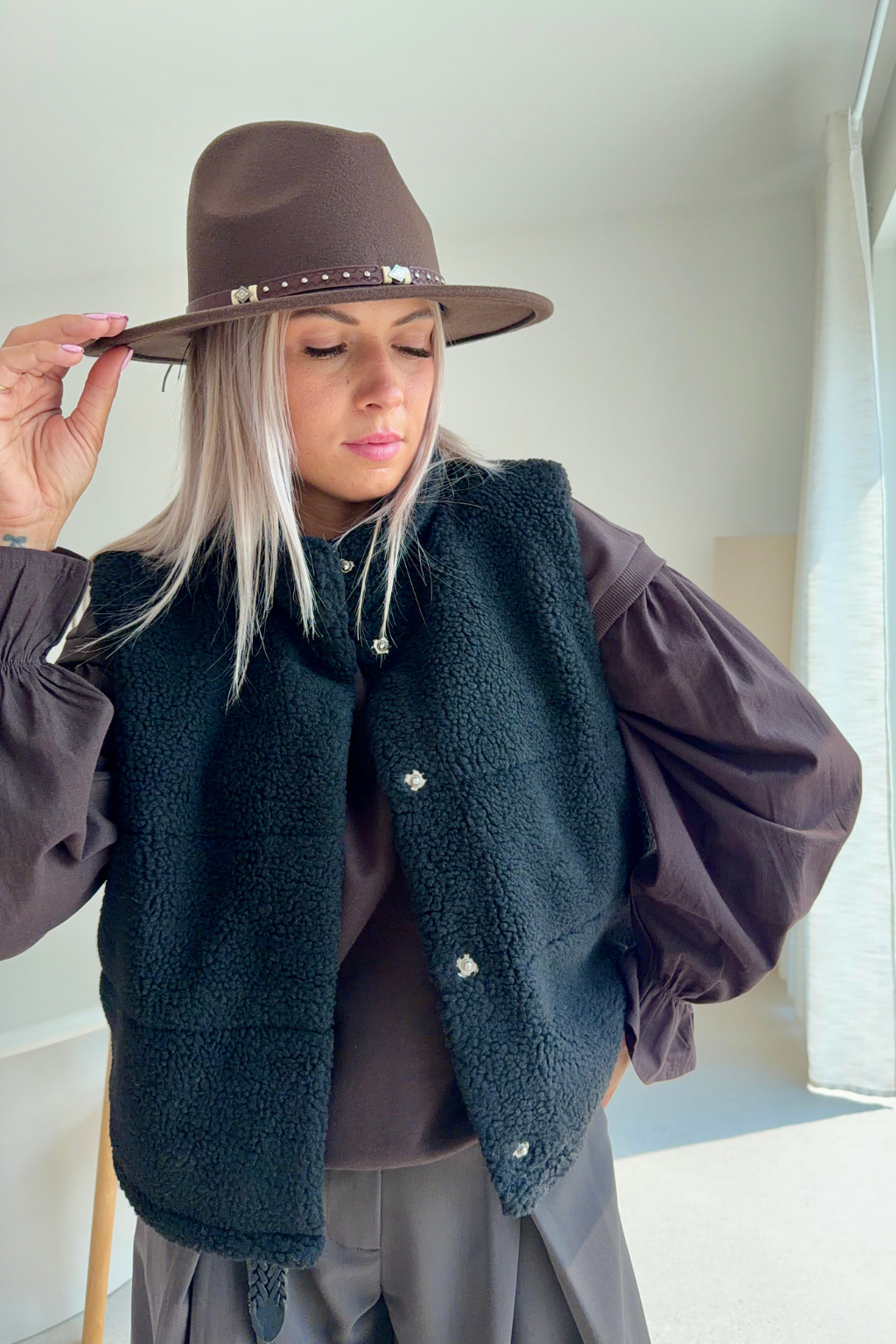 Veste Sandra teddy noir