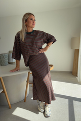 Jupe lignée marron