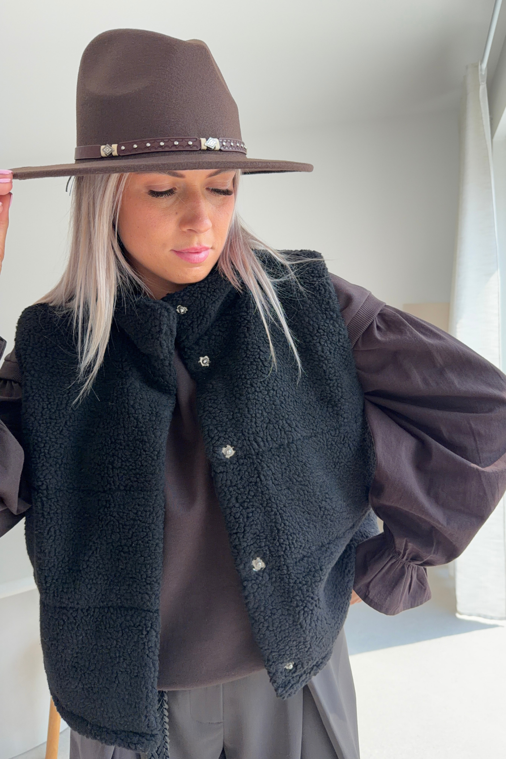 Veste Sandra teddy noir