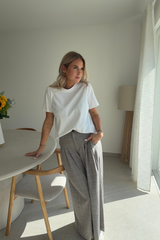 Pantalon à carreaux café