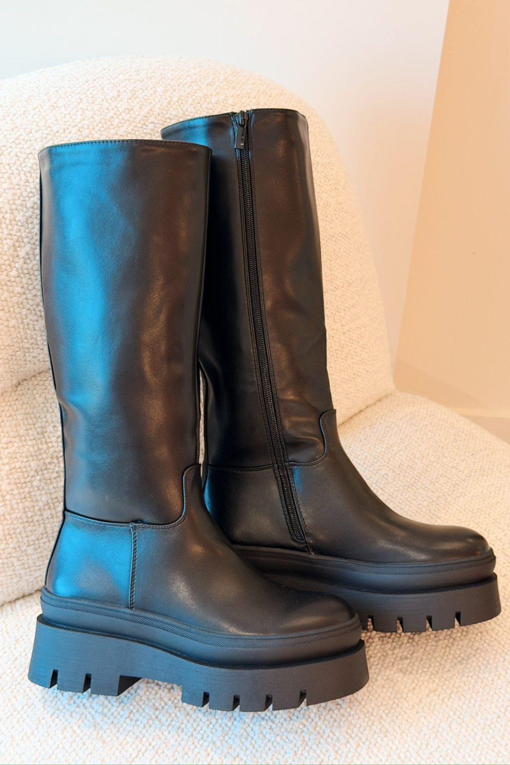 Botte haute plateforme – Noir