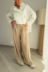 Pantalon en velours beige