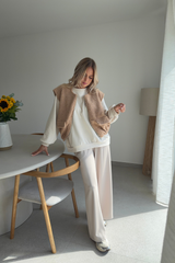 Gilet sans manche beige
