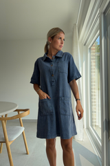Robe en jeans bleu