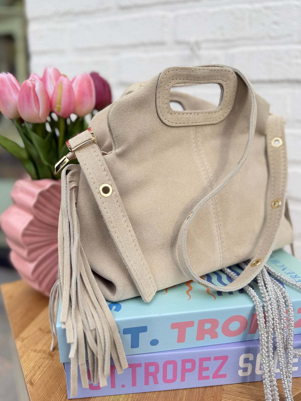 Sac en daim beige