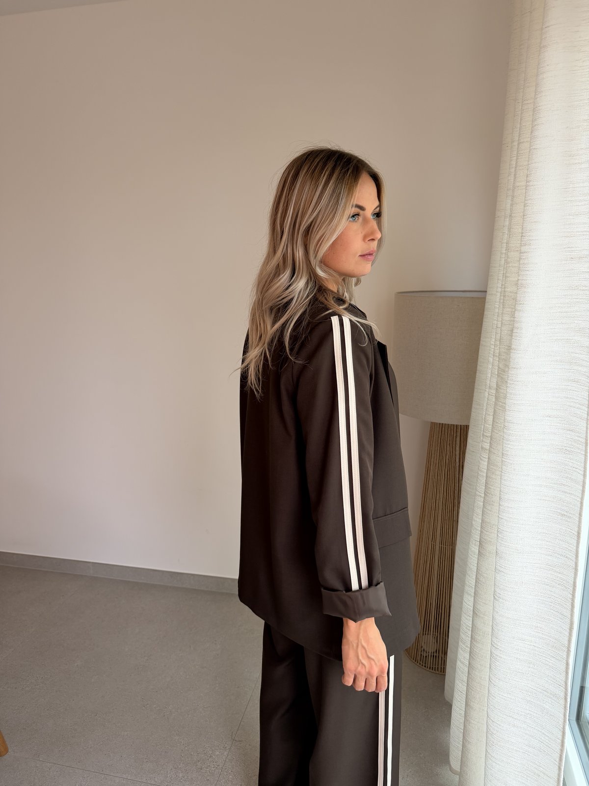 Blazer choco à bandes
