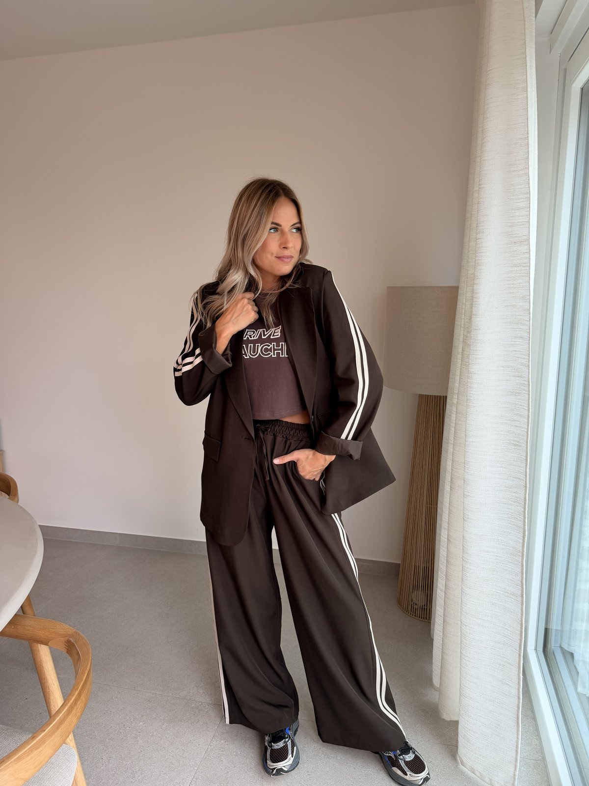 Blazer choco à bandes