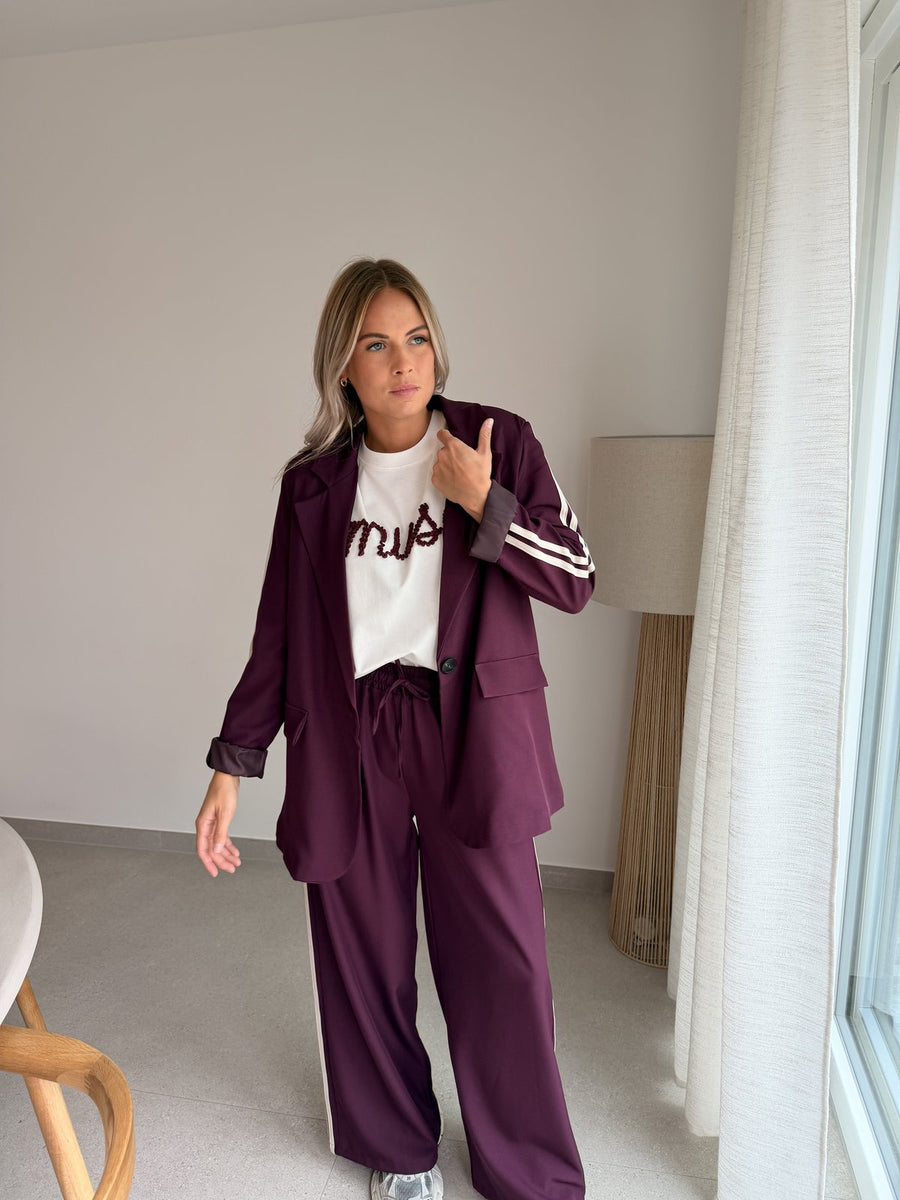 Blazer prune à bandes