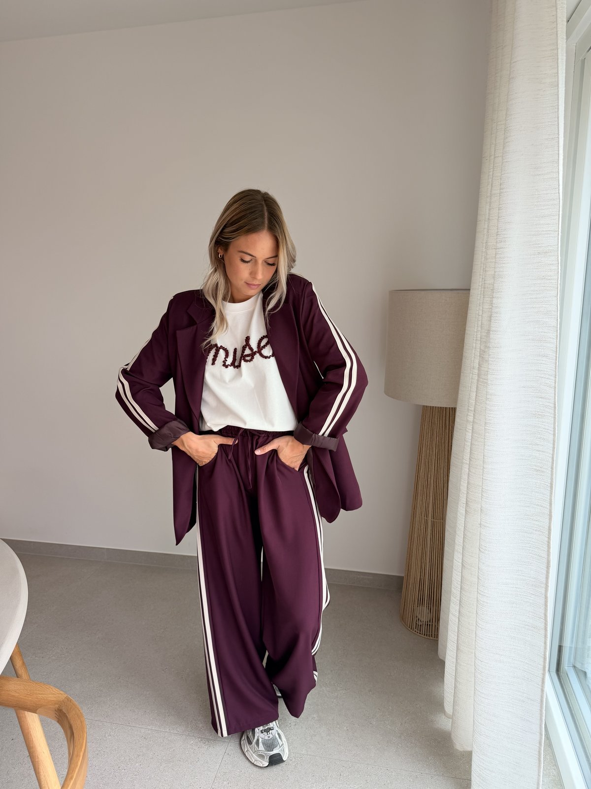 Blazer prune à bandes