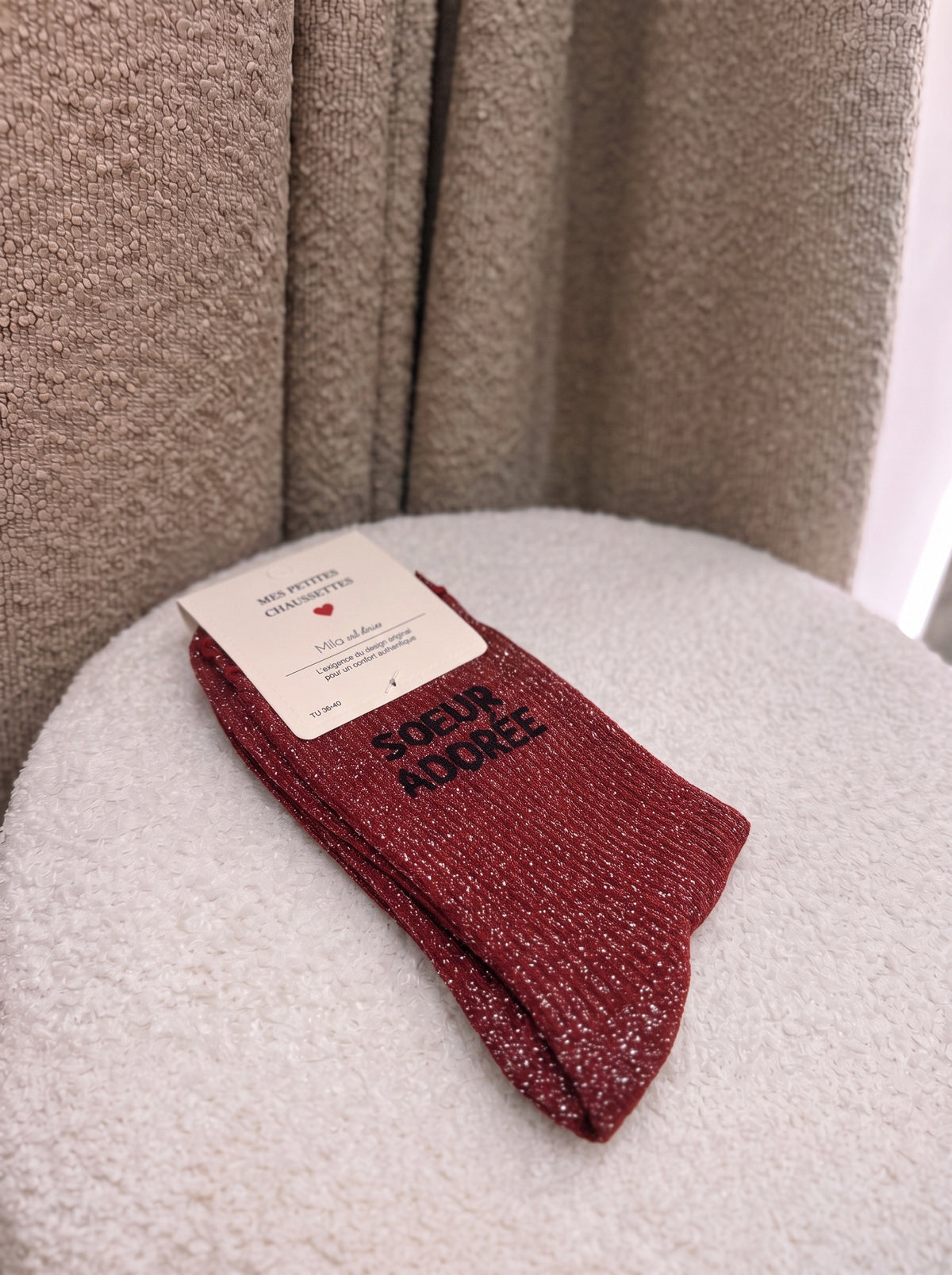 Chaussettes Sœur adorée rouge