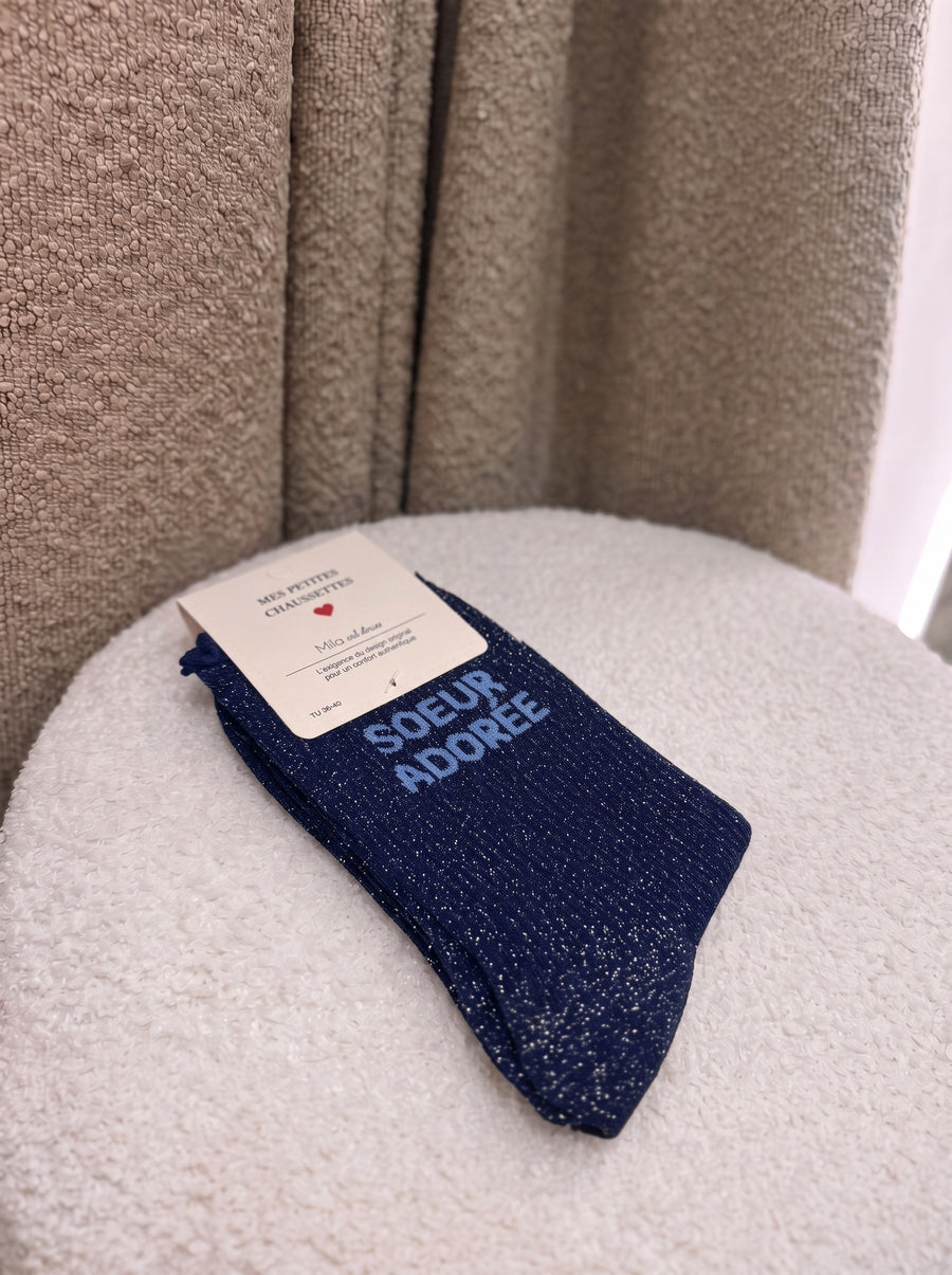 Chaussettes Sœur adorée marine