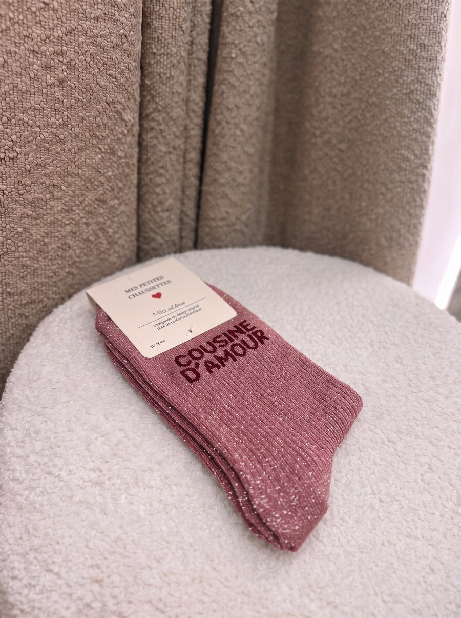 Chaussettes Cousine d'amour rose
