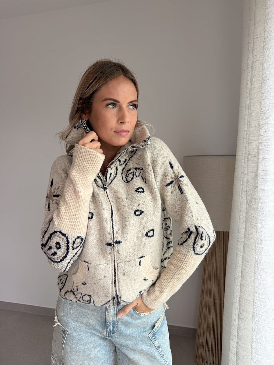 Gilet bandana beige