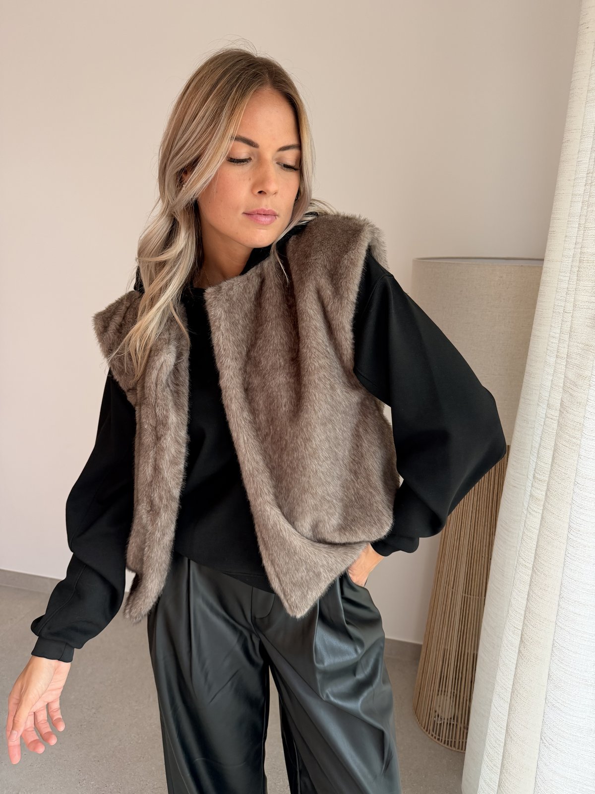 Gilet sans manches fourrure