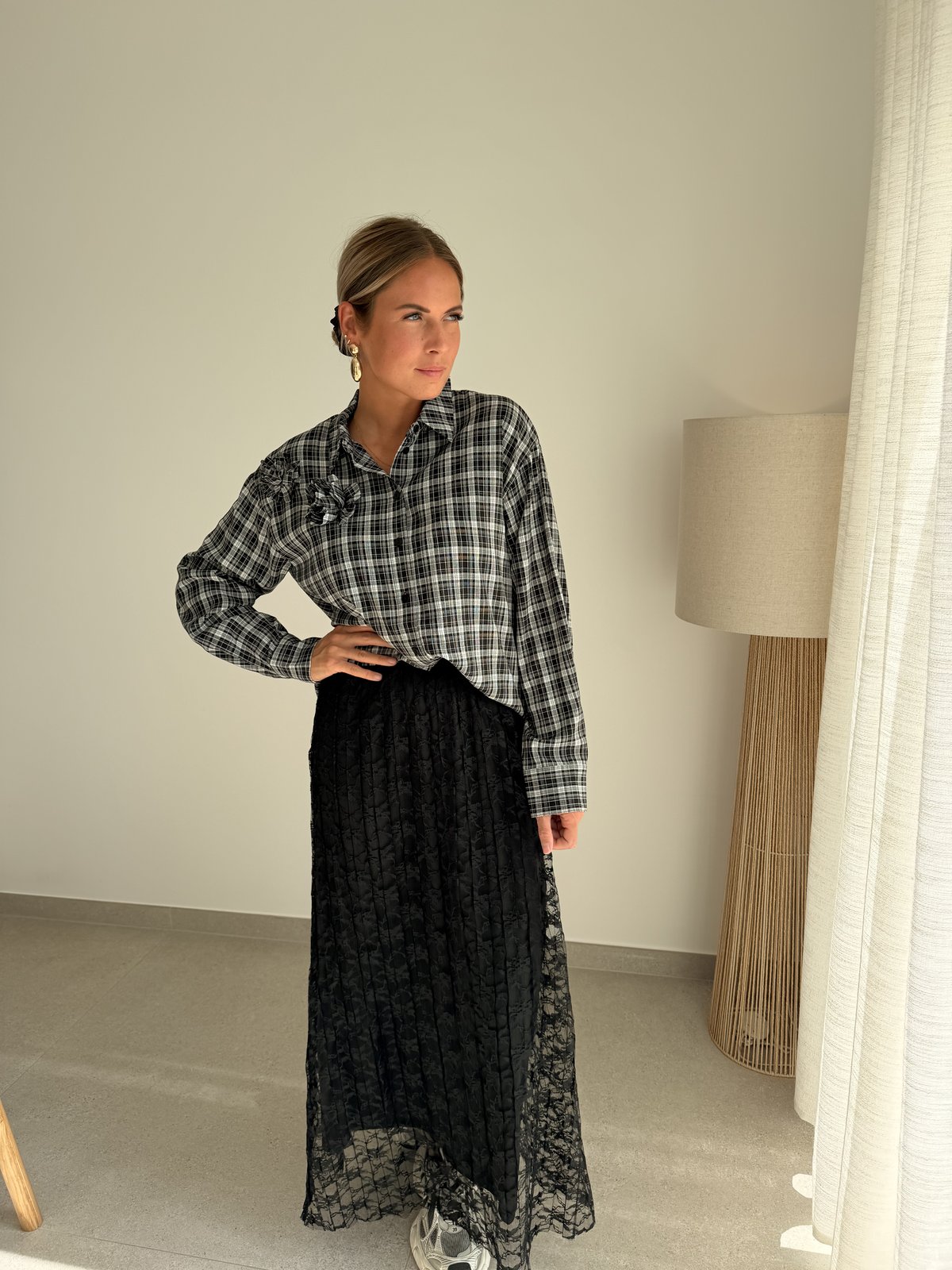 Jupe Henry noire en dentelle