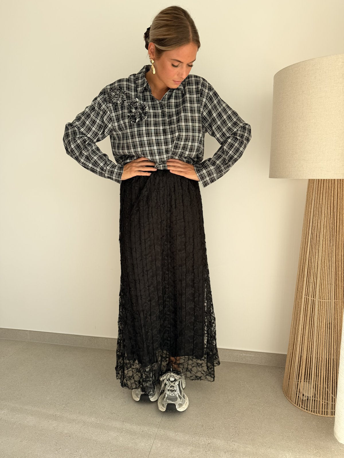 Jupe Henry noire en dentelle