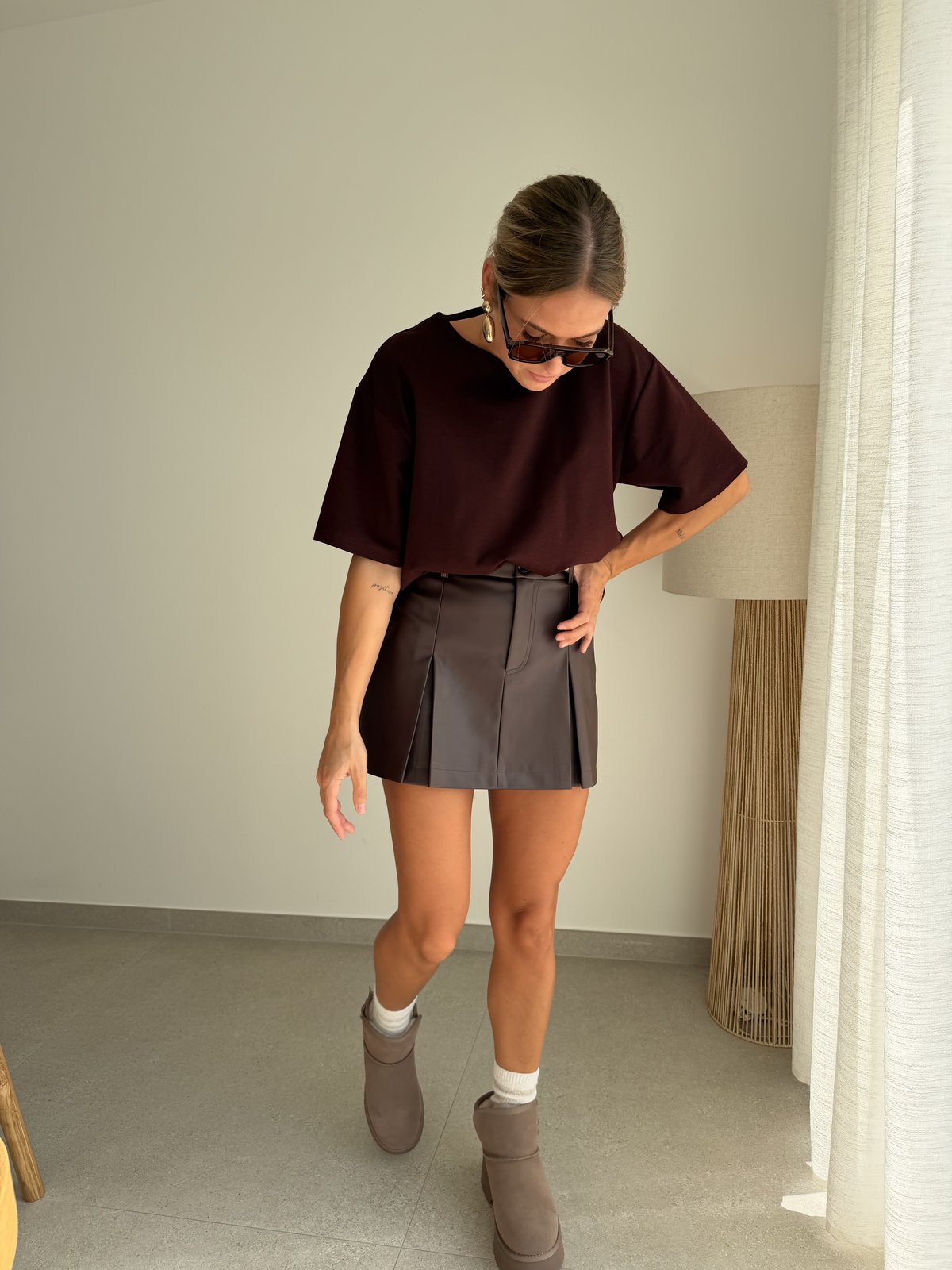 Jupe Niella bordeaux