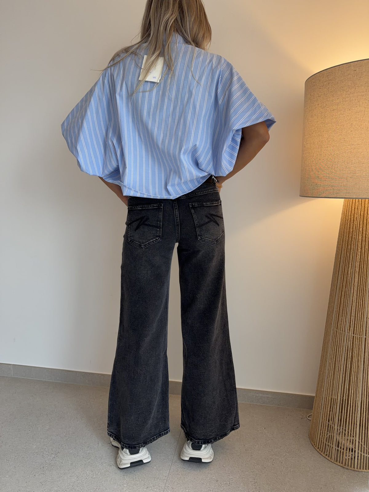 Jeans wide leg gris foncé