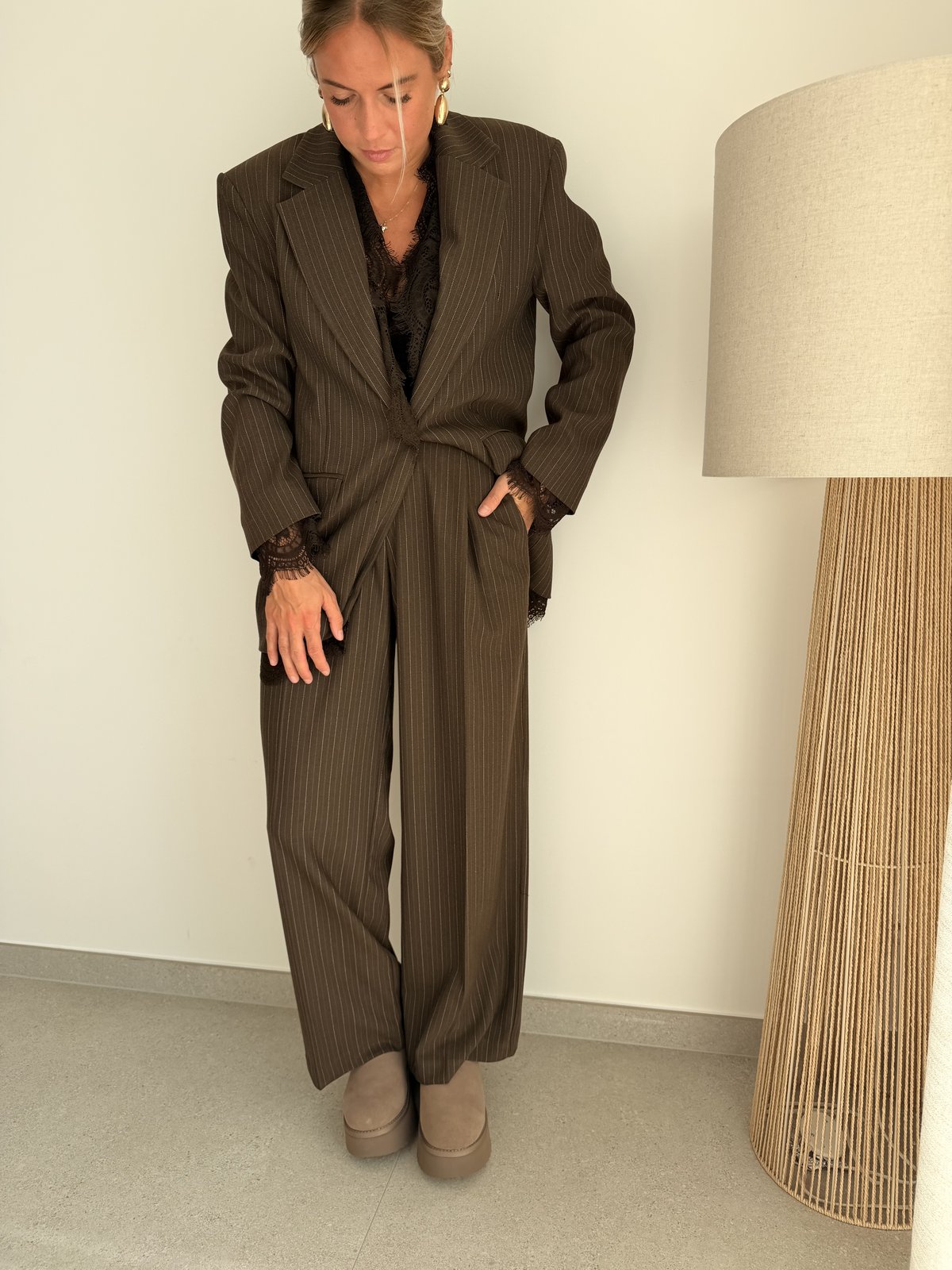 Pantalon Gessato choco