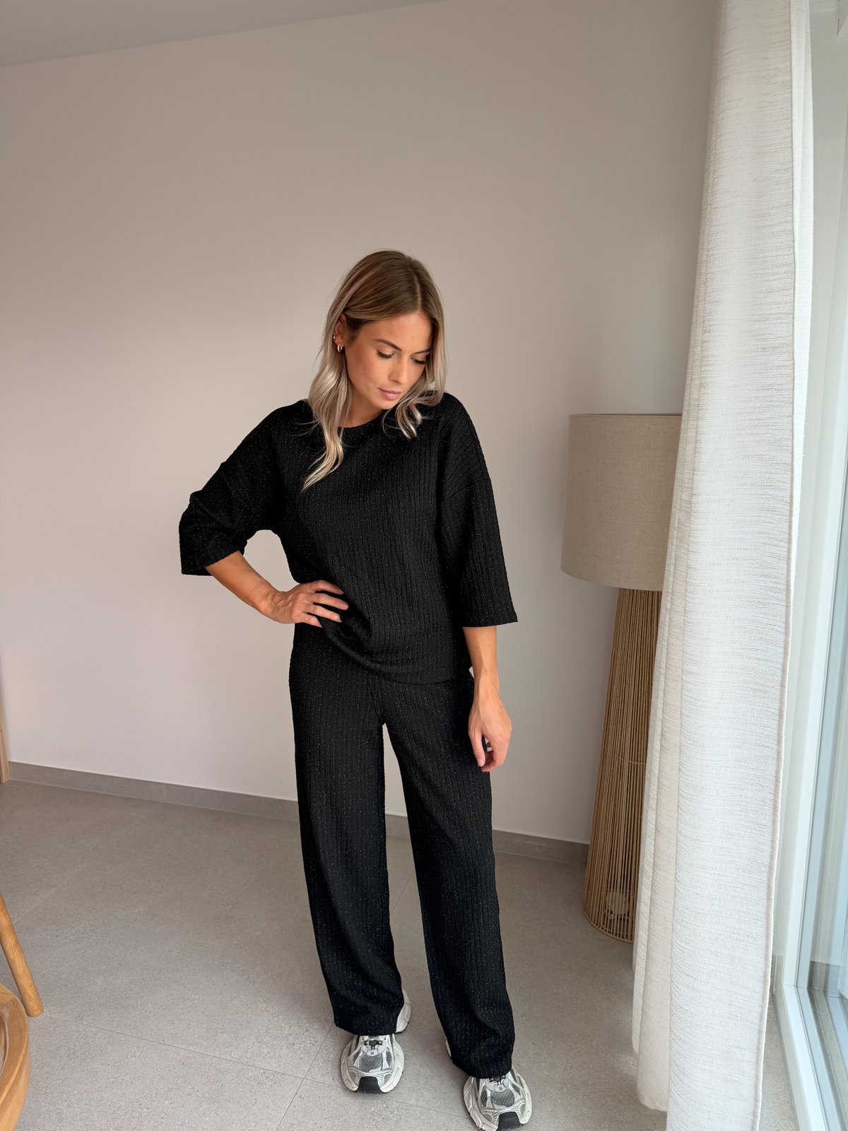 Pantalon Milla glitter noir