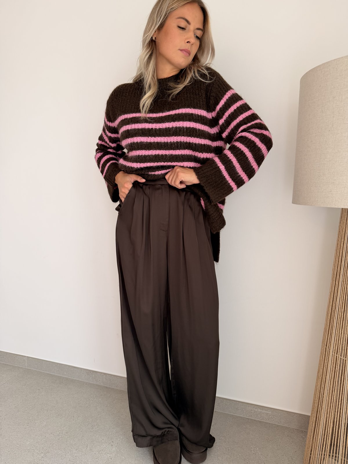 Pull Maggie choco et mauve