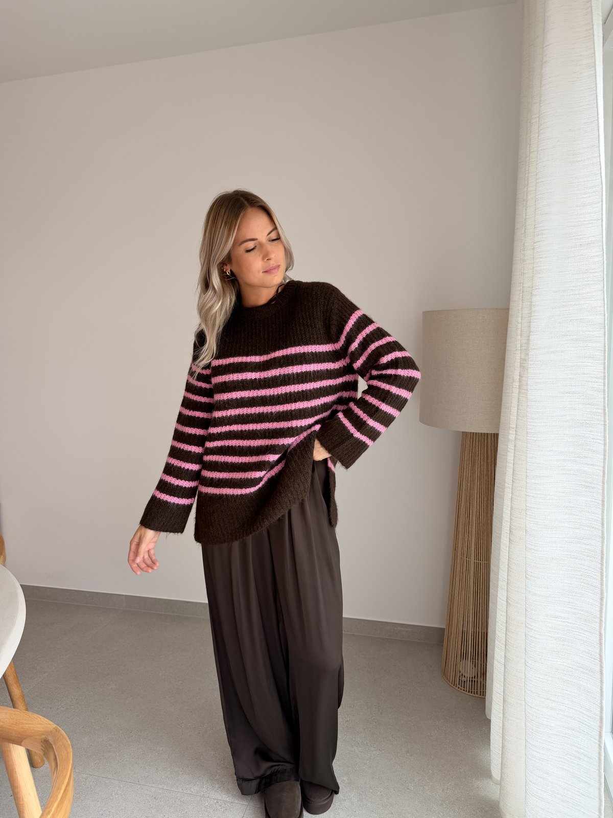 Pull Maggie choco et mauve