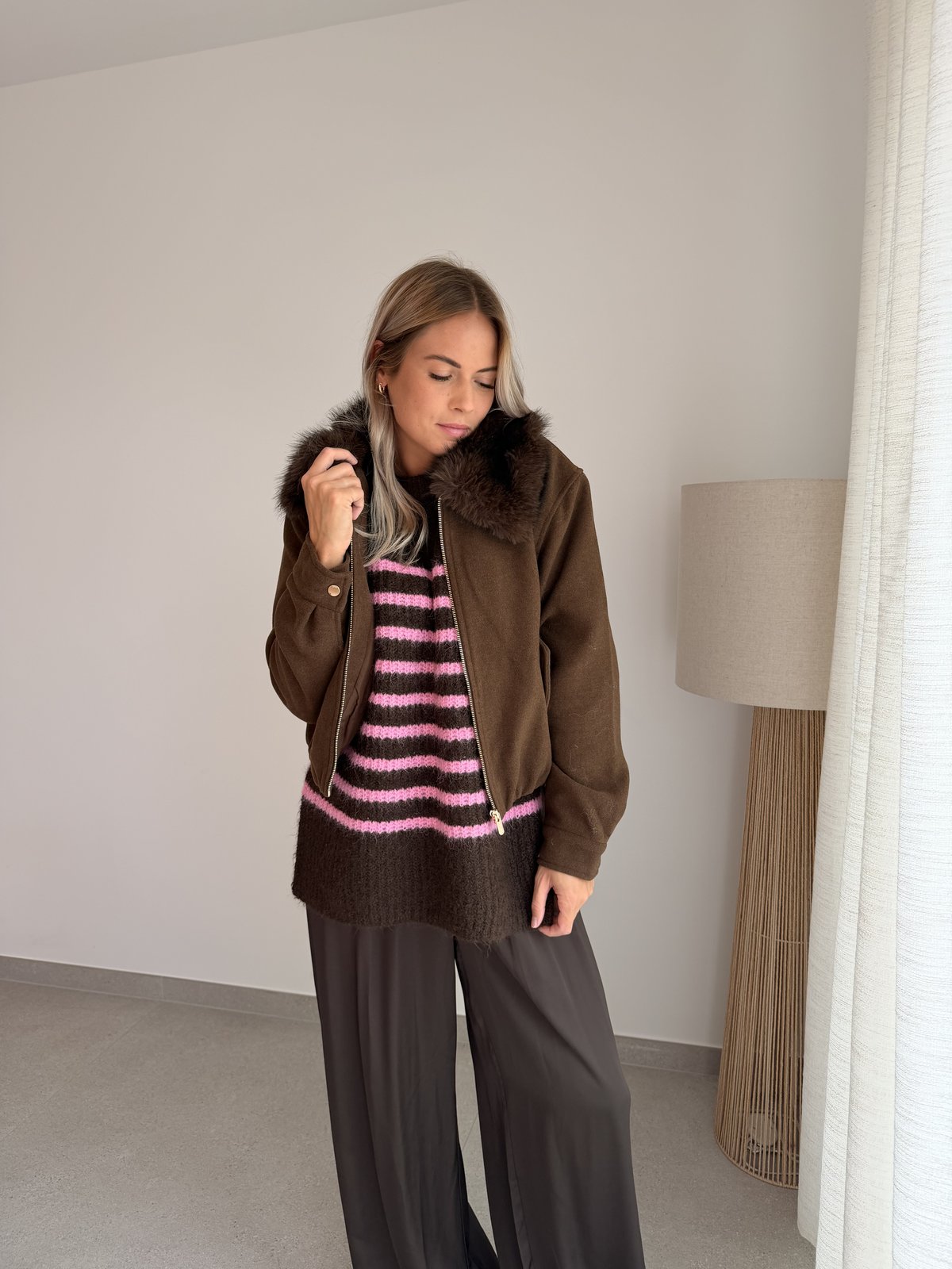 Pull Maggie choco et mauve