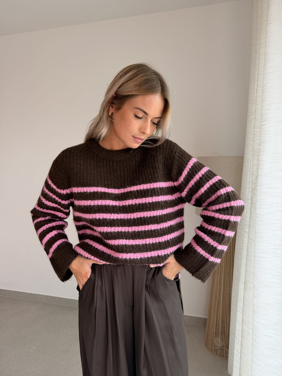 Pull Maggie choco et mauve