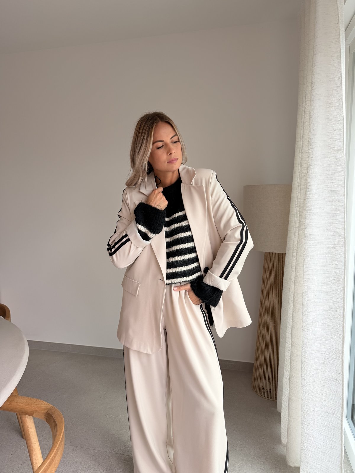 Pull Maggie noir et beige